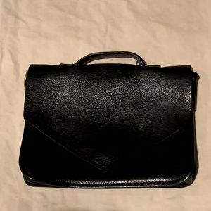 leather large envelope clutch with removable strap
